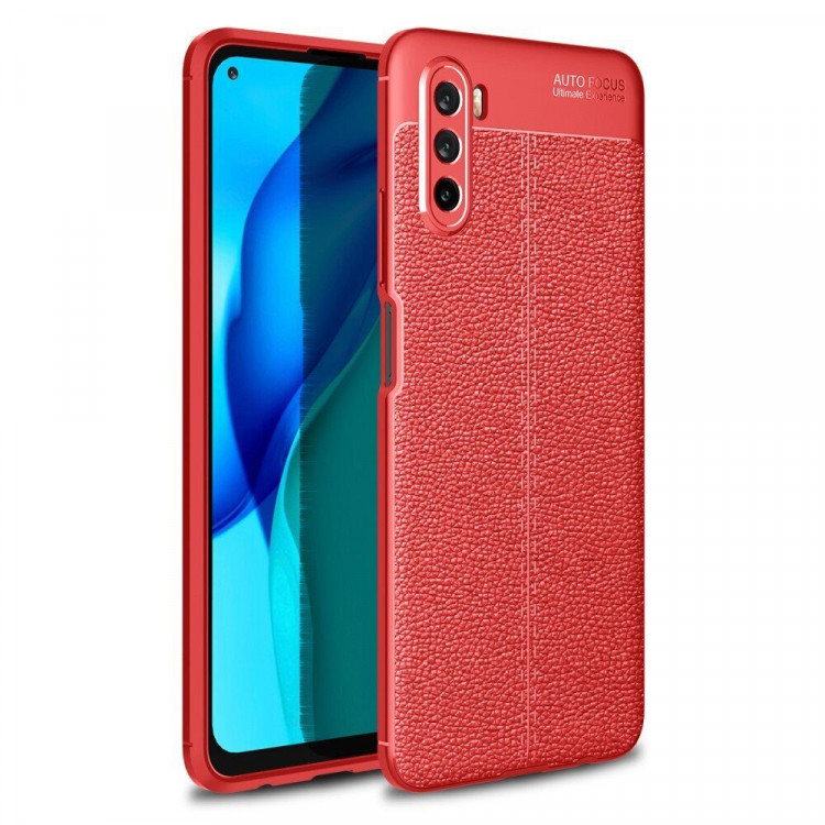 Чехол-накладка Litchi Grain для Huawei Mate 40 Lite (красный)