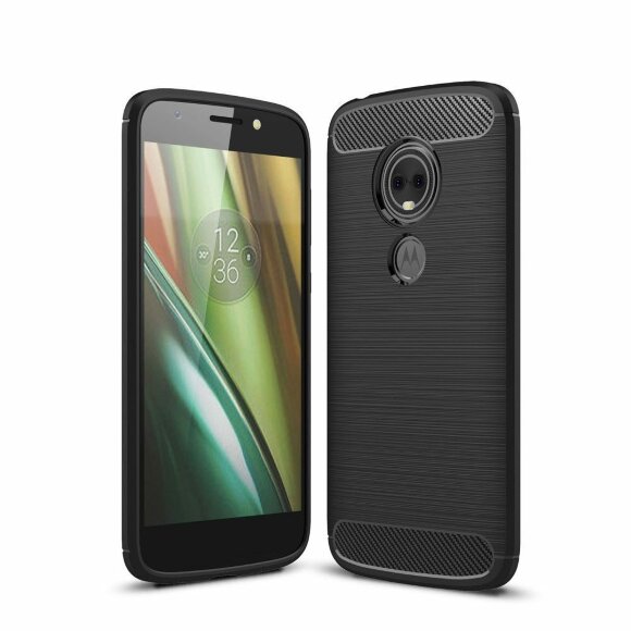 Чехол-накладка Carbon Fibre для Motorola Moto E5 Play (черный)