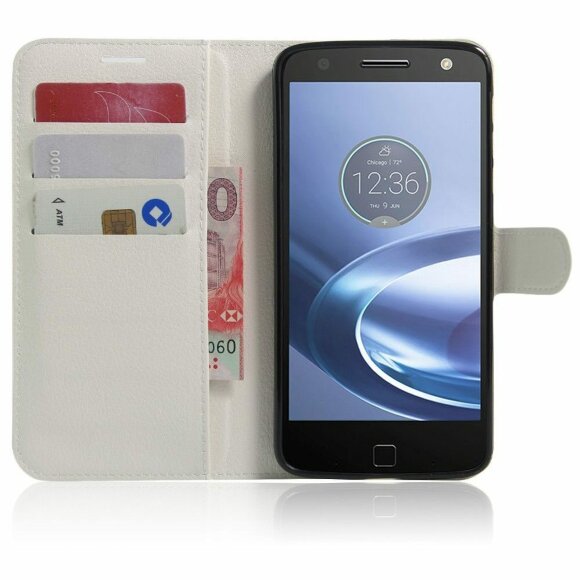 Чехол с визитницей для Motorola Moto Z (белый) Чехол с визитницей для Motorola Moto Z (белый)
