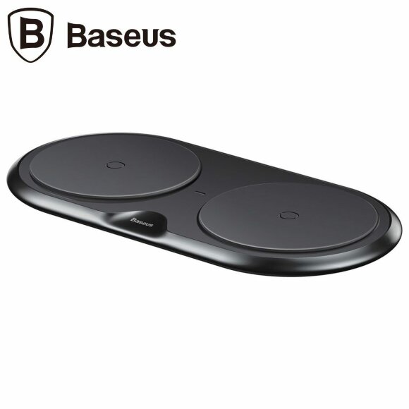 Двойное беспроводное зарядное устройство Baseus Dual Positions (черный) Двойное беспроводное зарядное устройство Baseus Dual Positions (черный)