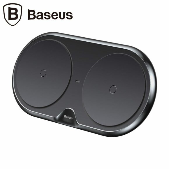 Двойное беспроводное зарядное устройство Baseus Dual Positions (черный) Двойное беспроводное зарядное устройство Baseus Dual Positions (черный)