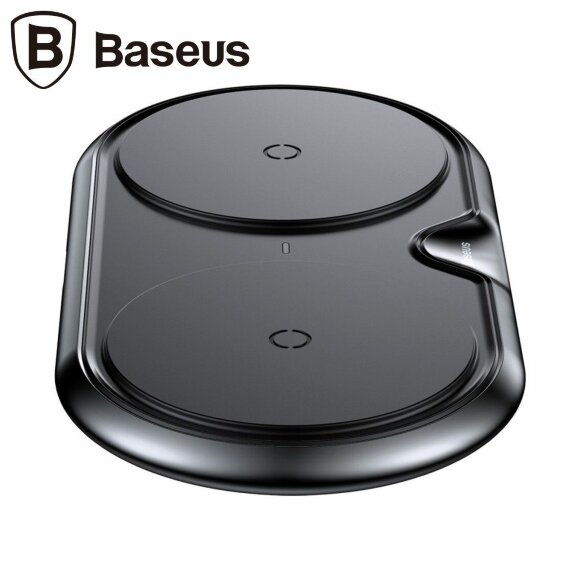 Двойное беспроводное зарядное устройство Baseus Dual Positions (черный) Двойное беспроводное зарядное устройство Baseus Dual Positions (черный)
