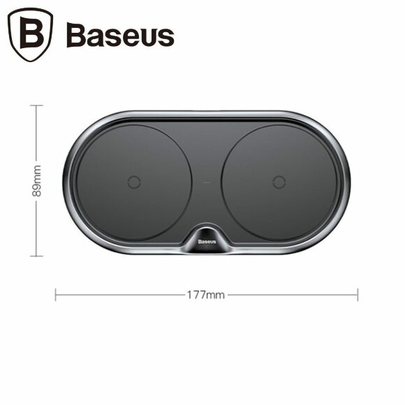 Двойное беспроводное зарядное устройство Baseus Dual Positions (черный) Двойное беспроводное зарядное устройство Baseus Dual Positions (черный)