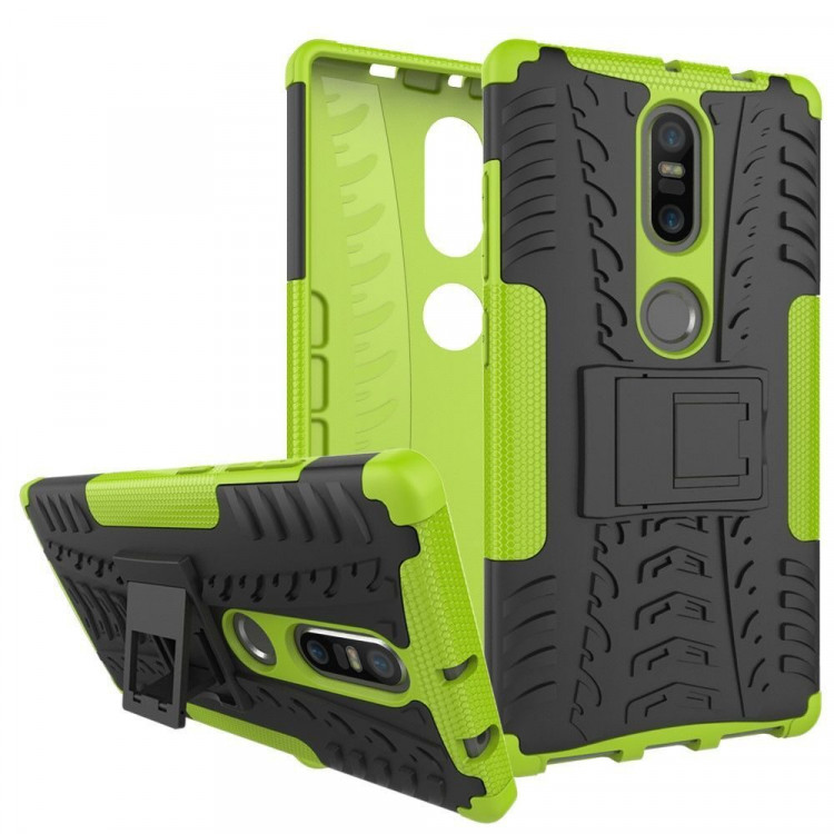 Чехол Hybrid Armor для Lenovo Phab 2 Plus (черный + зеленый)