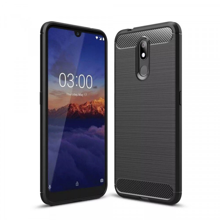 Чехол-накладка Carbon Fibre для Nokia 3.2 (черный)