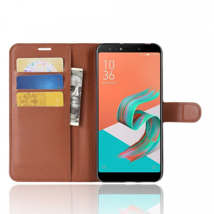 Чехол с визитницей для Asus ZenFone 5 Lite ZC600KL (коричневый)