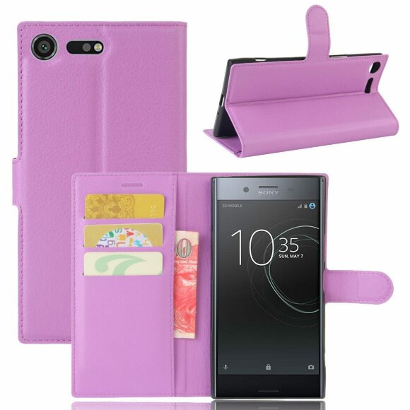 Чехол с визитницей для Sony Xperia XZ Premium (фиолетовый)