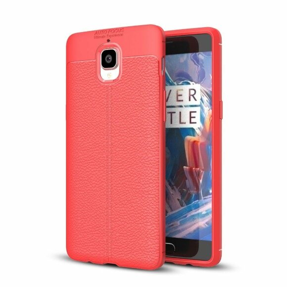 Чехол-накладка Litchi Grain для OnePlus 3 / OnePlus 3T (красный)