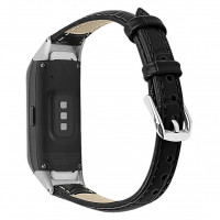 Кожаный ремешок Crocodile Design для Samsung Galaxy Fit E SM-R375 (черный)