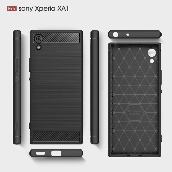 Чехол-накладка Carbon Fibre для Sony Xperia XA1 (черный)