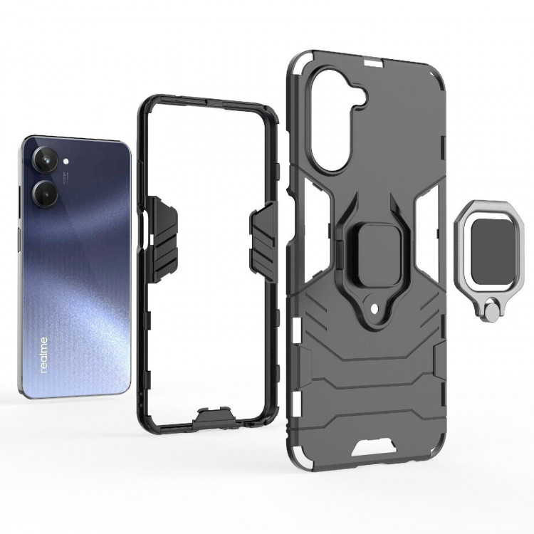 Чехол Armor Ring Holder для Realme 10 (черный)