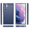 Чехол-накладка Carbon Fibre для Samsung Galaxy S23 Ultra (темно-синий)