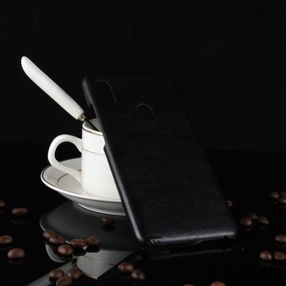 Чехол Litchi Texture для Xiaomi Redmi Note 5 / 5 Pro (черный)