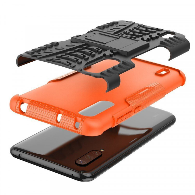 Чехол Hybrid Armor для Xiaomi Mi CC9 / Xiaomi Mi 9 Lite (черный + оранжевый)