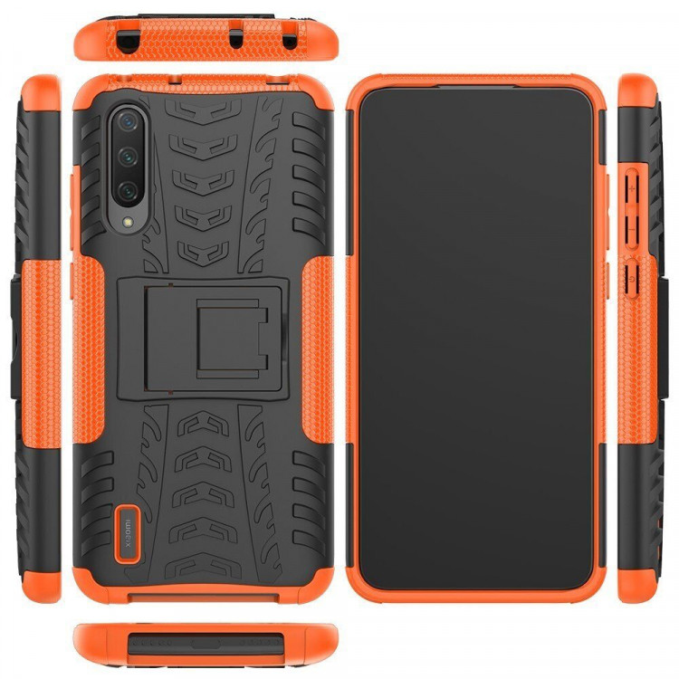 Чехол Hybrid Armor для Xiaomi Mi CC9 / Xiaomi Mi 9 Lite (черный + оранжевый)