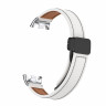 Кожаный ремешок с магнитной застежкой для Xiaomi Mi Smart Band 8, Xiaomi Mi Band 8 (белый)