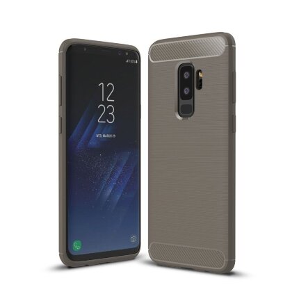 Чехол-накладка Carbon Fibre для Samsung Galaxy S9 Plus (серый)