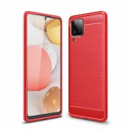 Чехол-накладка Carbon Fibre для Samsung Galaxy A12 (красный) Чехол-накладка Carbon Fibre для Samsung Galaxy A12 (красный)
