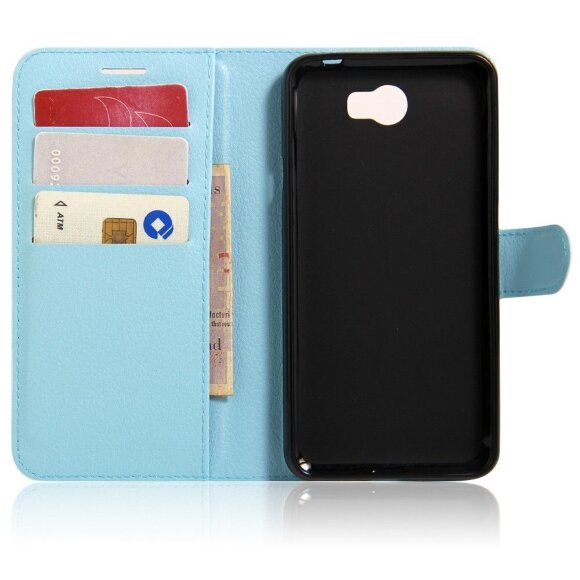 Чехол с визитницей для Huawei Y5 II / Honor 5A (LYO-L21) (голубой) Чехол с визитницей для Huawei Y5 II / Honor 5A (LYO-L21) (голубой)