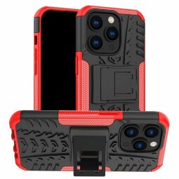 Чехол Hybrid Armor для iPhone 14 Pro (черный + красный)