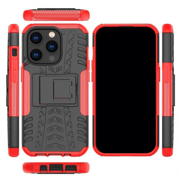 Чехол Hybrid Armor для iPhone 14 Pro (черный + красный) Чехол Hybrid Armor для iPhone 14 Pro (черный + красный)