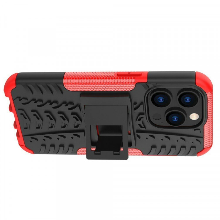 Чехол Hybrid Armor для iPhone 14 Pro (черный + красный)