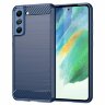 Чехол-накладка Carbon Fibre для Samsung Galaxy S21 FE (темно-синий)