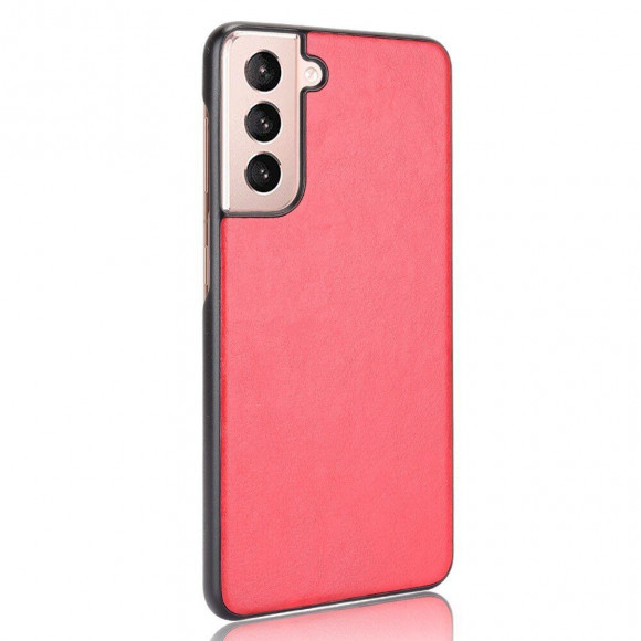 Кожаная накладка-чехол для Samsung Galaxy S21 (красный)