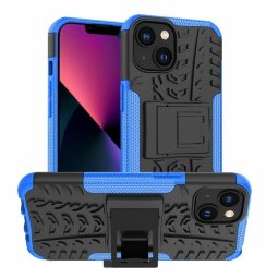 Чехол Hybrid Armor для iPhone 14 Plus (черный + голубой)