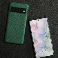 Кожаный чехол Cowhide для Google Pixel 6 Pro (зеленый)