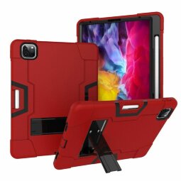 Гибридный TPU чехол для iPad Pro 11 (2022, 2021, 2020) (красный + черный)