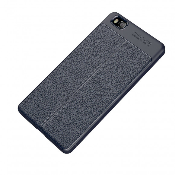Чехол-накладка Litchi Grain для Huawei P8 Lite (темно-синий)