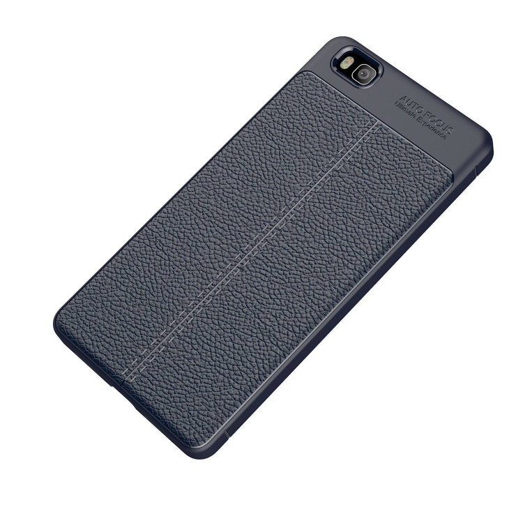 Чехол-накладка Litchi Grain для Huawei P8 Lite (темно-синий)