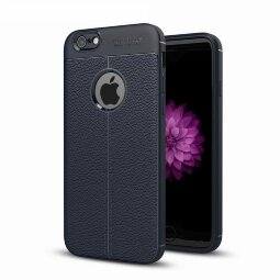 Чехол-накладка Litchi Grain для iPhone 6S Plus / 6 Plus (темно-синий)