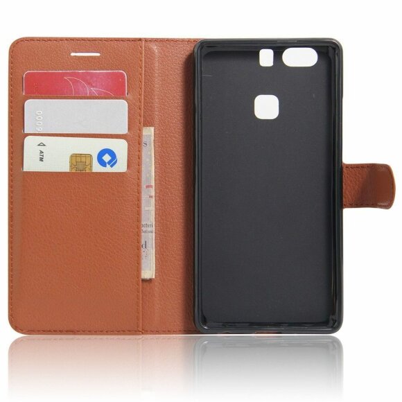 Чехол с визитницей для Huawei P9 Plus (коричневый)