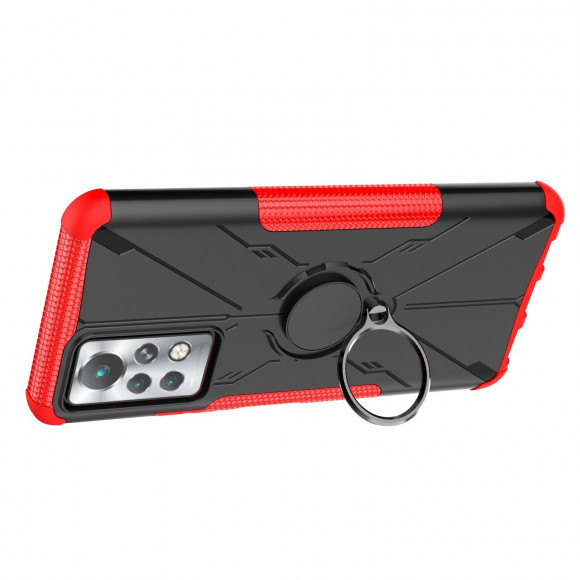 Чехол Armor Shockproof Ring Holder для Infinix Note 11 Pro (черный + красный) Чехол Armor Shockproof Ring Holder для Infinix Note 11 Pro (черный + красный)