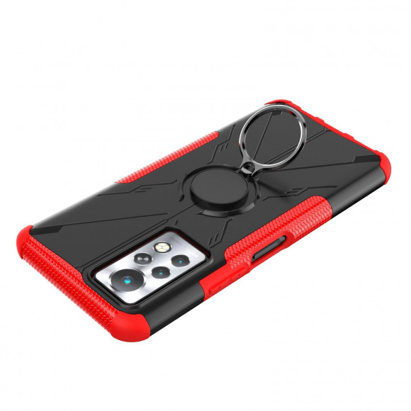 Чехол Armor Shockproof Ring Holder для Infinix Note 11 Pro (черный + красный) Чехол Armor Shockproof Ring Holder для Infinix Note 11 Pro (черный + красный)