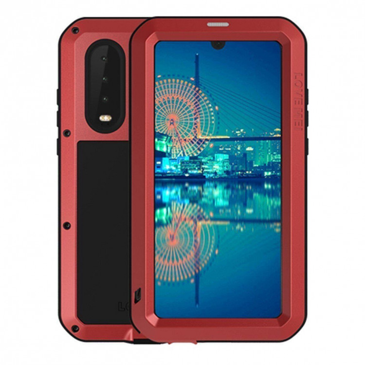 Гибридный чехол LOVE MEI для Huawei P30 (красный)