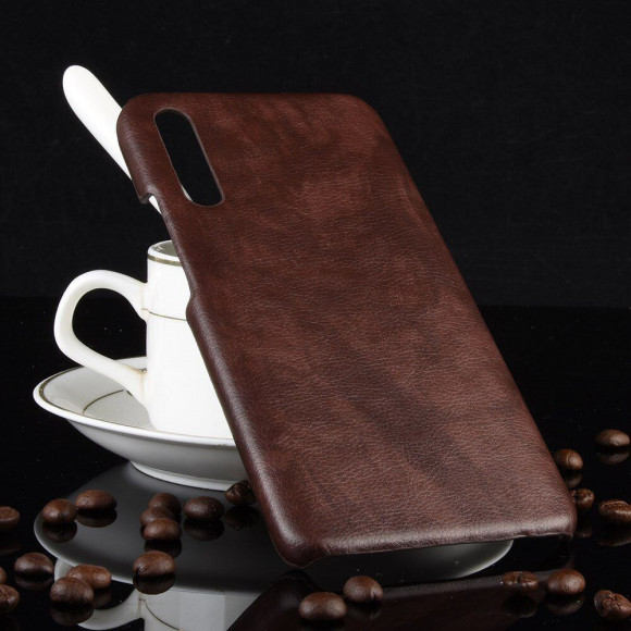 Кожаная накладка-чехол для Honor 9X Pro (коричневый)