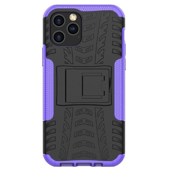 Чехол Hybrid Armor для iPhone 12 / iPhone 12 Pro (черный + фиолетовый)