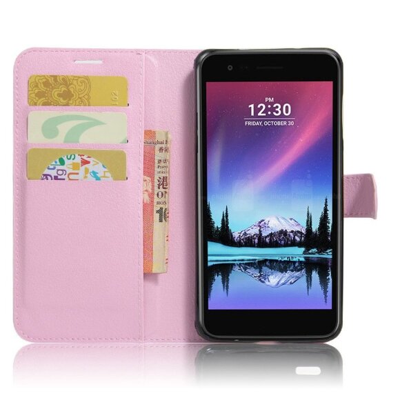 Чехол с визитницей для LG K10 (2017) M250 (розовый) Чехол с визитницей для LG K10 (2017) M250 (розовый)