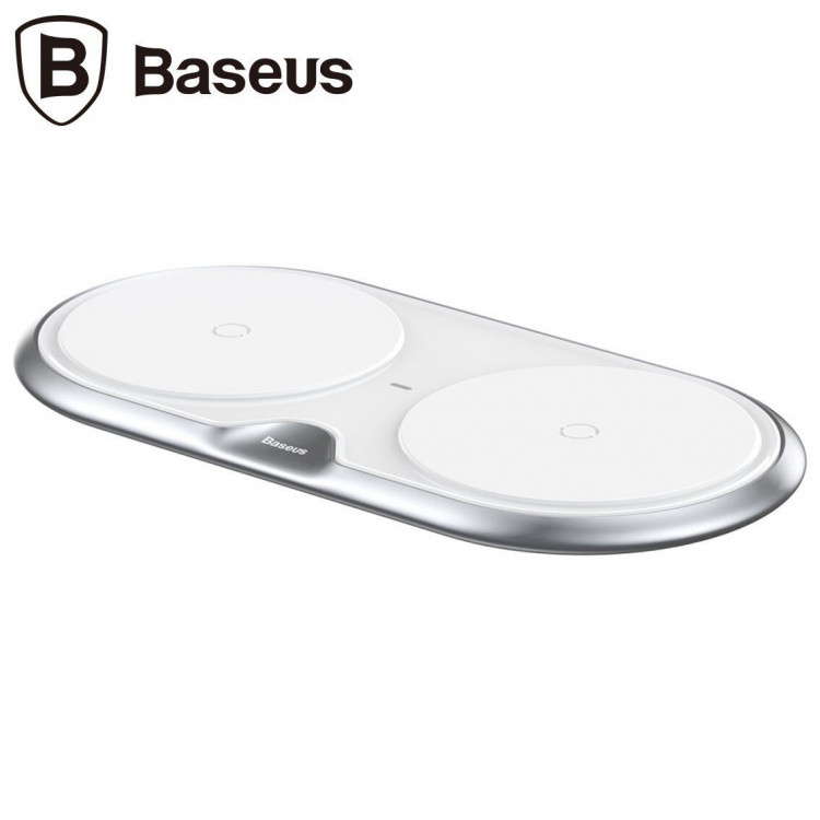 Двойное беспроводное зарядное устройство Baseus Dual Positions (белый)