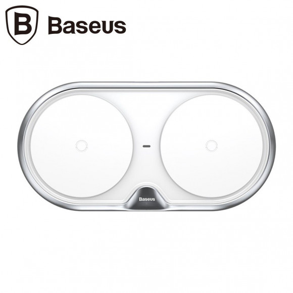 Двойное беспроводное зарядное устройство Baseus Dual Positions (белый) Двойное беспроводное зарядное устройство Baseus Dual Positions (белый)