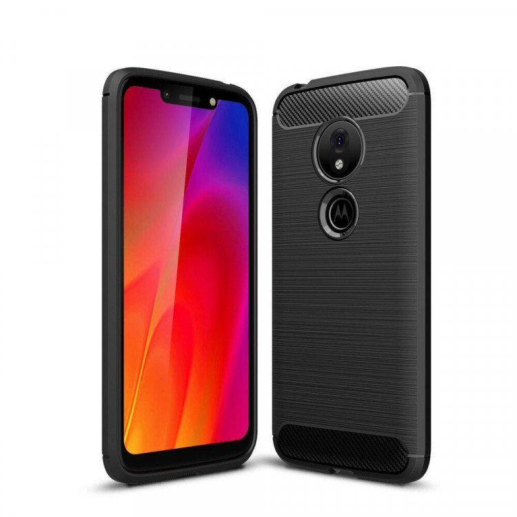 Чехол-накладка Carbon Fibre для Motorola Moto G7 Play (черный)