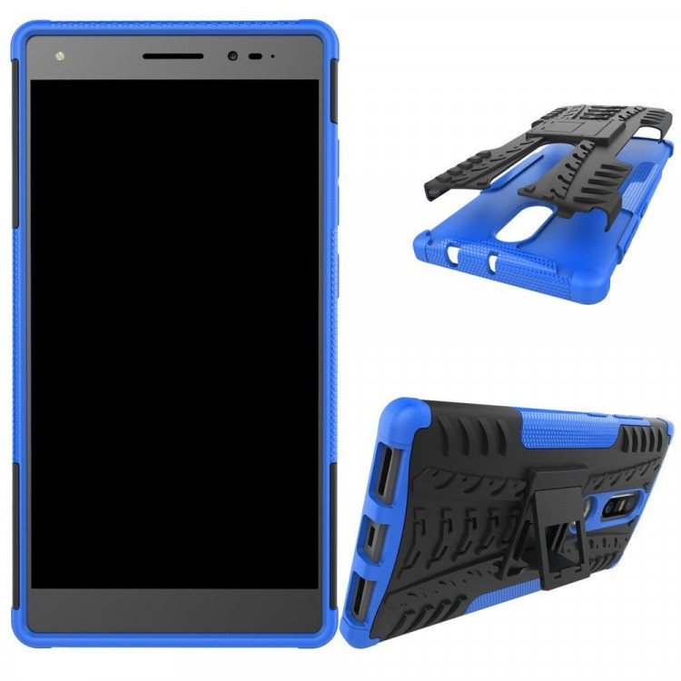 Чехол Hybrid Armor для Lenovo Phab 2 Plus (черный + голубой)