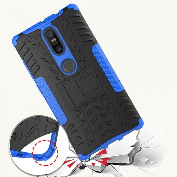 Чехол Hybrid Armor для Lenovo Phab 2 Plus (черный + голубой)