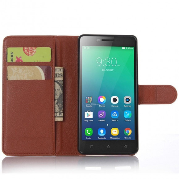 Чехол с визитницей для Lenovo A6000 (коричневый)