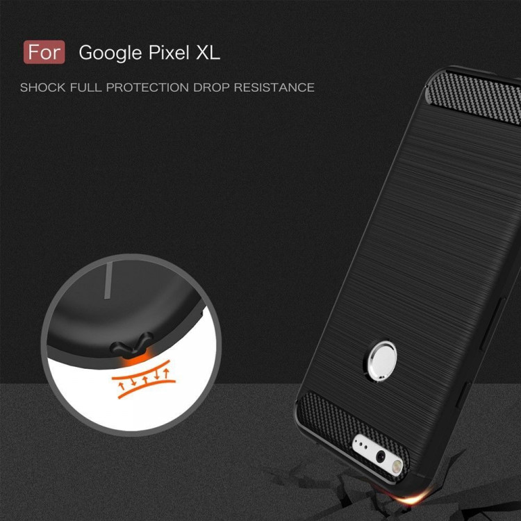 Чехол-накладка Carbon Fibre для Google Pixel XL (черный)