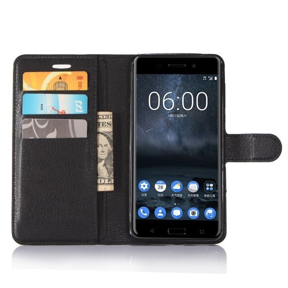 Чехол с визитницей для Nokia 6 (черный)