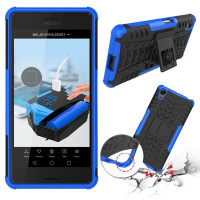 Чехол Hybrid Armor для Sony Xperia X Performance (черный + голубой)